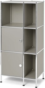 Kovový regál »CN3 Kids« s 2 dvierkami, svetlosivý