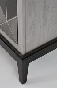 Komoda Stilig ST504 152 cm z masívu sivá/zlatá