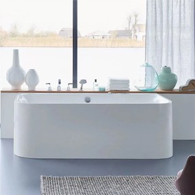 DURAVIT Happy D.2 akrylátová voľne stojaca vaňa, ku stene, odtok v strede (vytvarovaný sklon na oboch stranách), 1800 x 800 x 600 mm, biela, 700318000000000