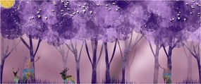 Obraz - Jelene v magickom lese (120x50 cm)
