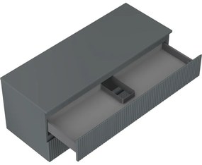 Mexen Rivel, kúpeľňová skrinka 120 cm s hornou časťou, 2 zásuvky, drážkovaná, grafit matná - 91A20-12047-2-BFFC66