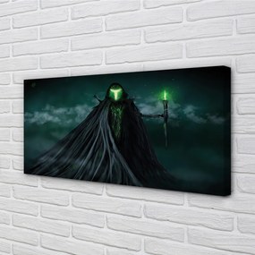 Obraz canvas Temná postava zeleného ohňa 120x60 cm