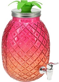 EH Nápojový dávkovač sklenený 4,5 l, ružová