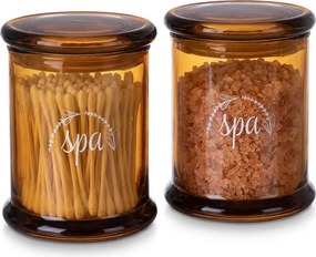 Orion Sklenená hnedá dóza na vatové tyčinky SPA, 330ml