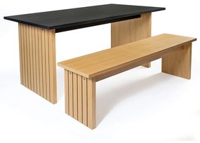 Jedálenský stôl s doskou v dubovom dekore 90x160 cm Stripe - Woodman