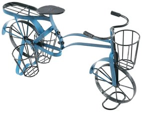 Kondela RETRO kvetináč v tvare bicykla, čierna/modrá, ALBO