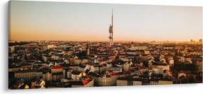 Obraz západu slnka nad Žižkovom (120x50 cm)