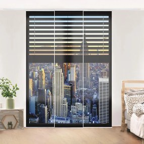 MANUFACTURER -  Súprava posuvnej záclony - Žalúzie s oknom - Sunrise New York -3 panely