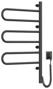 Elektrický otočný sušiak na uteráky FOUETTE 185W/230V 81,8 cm IP44 čierny