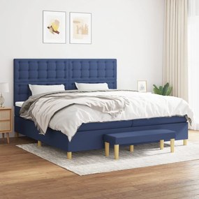 Boxspring posteľ s matracom modrá 200x200 cm látka 3137507