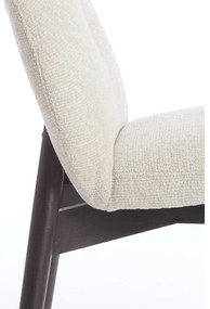 Krémovobiele čalúnené jedálenské kreslá v súprave 2 ks Sinosa – Light &amp; Living