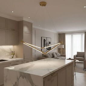 Toolight Toolight, LED stropné svietidlo, 4000K, 1500lm, APP1776-CP, zlatá matná, OSW-04055