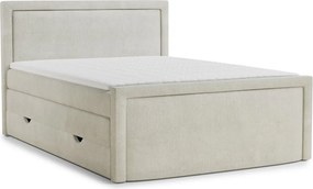 Krémová boxspring posteľ s úložným priestorom 200x200 cm Fresco – Maison de Rêve
