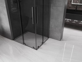 Mexen Velar L Duo, sprchový kút s posuvnými dverami 100 x 90 cm, 8mm šedé sklo, brúsený grafit, 871-100-090-02-43-66