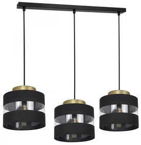 Luster na lanku HAVARD 3xE27/60W/230V čierna/mosadz