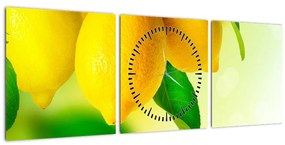 Obraz citrónov (s hodinami) (90x30 cm)