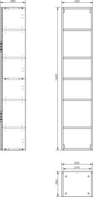 Mexen Orio, kúpeľňový podstavec 35 cm, 2 dvierka, matný grafit - 91A11-03016-2-BF66