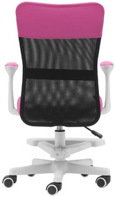 Detská stolička Neoseat MONKEY WHITE s podnožou — látka, biela / tmavo ružová