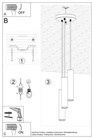 Sollux SL.1079 - Luster na lanku LAGOS 3xGU10/10W/230V čierna