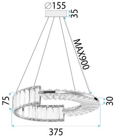 Toolight Toolight, LED stropné svietidlo APP1526-CP40, zlatá, OSW-06975