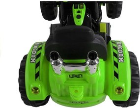 LEAN CARS Batériový traktor s lyžicovým rýpadlom zelený