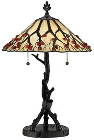 Quoizel QZ-WHISPERING-TL-VB - Stolová lampa Tiffany WHISPERING 2xE27/60W/230V