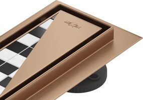 Mexen Flat M13 lineárny odtok 2v1 100 cm, kefovaná meď - 1C10100-15