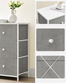 Komoda so zásuvkovými boxmi HESTO 45x91,7 cm, biela/sivá