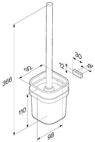 Toaletná kefa AM.PM Func A8F33300 nástenná, chróm