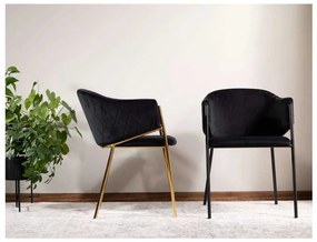 Jedálenská stolička Serilda Velvet, čierna