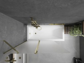 Mexen Flip, vaňová zástena 1-krídlová 120 x 150 cm, otočné krídlo, 6 mm námraza sklo, zlatý profil, 894-120-101-50-30