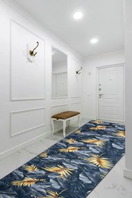 Protišmykový behúň LOTUS PAPRADE 45270 sivý / zlatý - Výpredaj