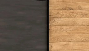 Šatník s posuvnými dverami Detroit, 250 cm, doskový dub / antracitová oceľ