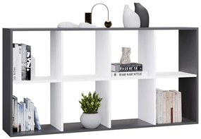 Regál Malax 2x4 147 cm antracit/biely