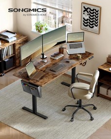 Pracovní stůl Vasagle Memory elektricky nastavitelný hnědý/černý