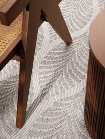 NORTHRUGS, Kusový koberec Duet Liora 106246 White/Gray kruh - na von aj na doma, 160x160 (priemer) kruh, šedá, chodba / predsieň