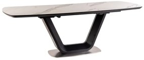 Rozkladací jedálenský stôl Armani 160/220 cm biely/čierny