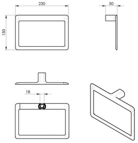 GEDY PI7014 Pirenei držiak uterákov, čierna mat