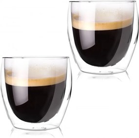 Sada 2 dvojstenných pohárov na kávu Latte