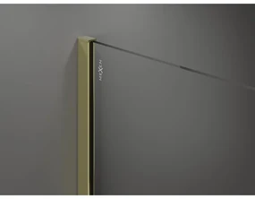Mexen Kioto sprchová zástena 100x200 cm 8 mm, zlatý profil, biely vzor, 800-100-101-50-85