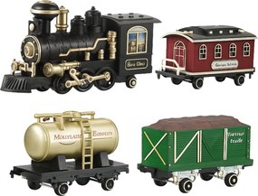 LEAN Toys Elektrický vlak Classic RC vlak Svetlá Zvuky Dym 206 cm 24 el.