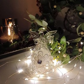 DECOLED Sklenený anjel, 7 x 11 cm