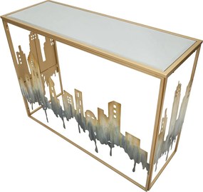 Konzolový stolík City 110 cm zlatý/viacfarebný