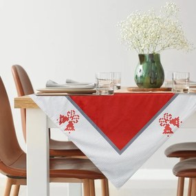 Vianočný červeno-biely obrus s potlačou Šírka: 85 cm | Dĺžka: 85 cm