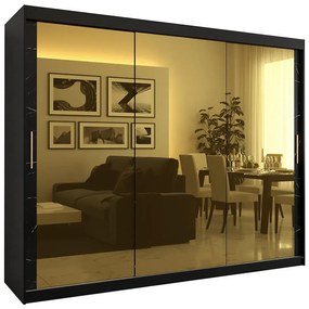 Skriňa Platinum T3 250 čierna marmur/čierna