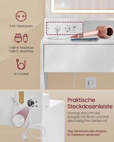 Toaletný stolík s LED osvetlením RDT634W01