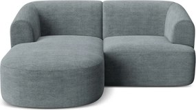 Tmavosivá menčestrová rohová pohovka (ľavý roh/s leňoškou) Campi – Cosmopolitan Design