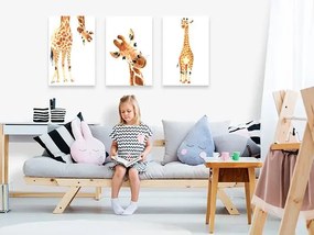 Obraz - Funny Giraffes (3 Parts) Veľkosť: 60x30, Verzia: Na talianskom plátne