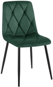 Jedálenská stolička Clairton zamat - tmavo zelená