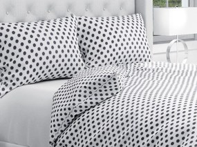 Biante Bavlnené posteľné obliečky Sandra SA-286 Sivé bodky na bielom Predĺžené 140x220 a 70x90 cm